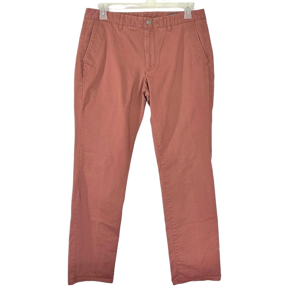 Bonobos Men's‎ 34x34 Slim Fit Chinos Salmon Cotton Flat Front Pants